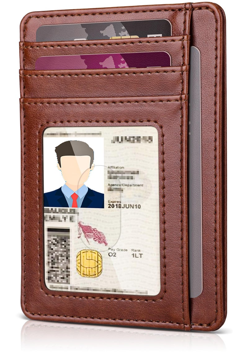 Teskyer محفظة تسكيير رفيعة للرجال، محفظة جلدية مقاومة لتقنية RFID لحماية بطاقات الائتمان، لحامل البطاقات للرجال والنساء - Image 1